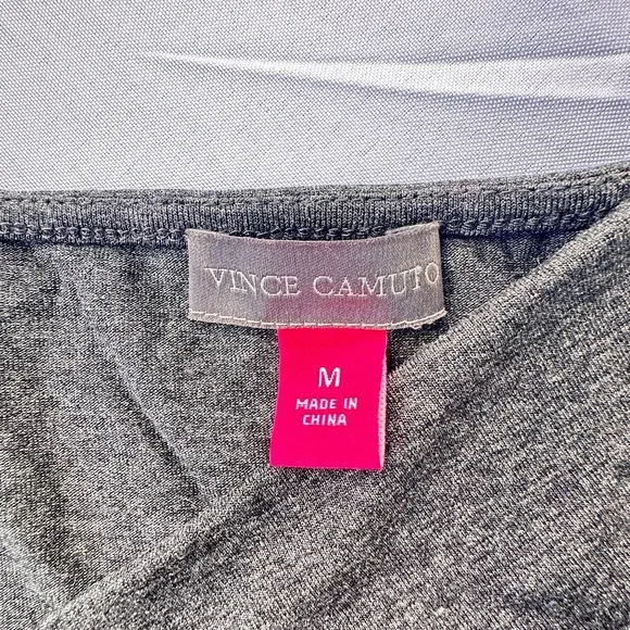 Vince Camuto Gray Asymmetrical Ruched Long Sleeve Top - Picture 5 of 5